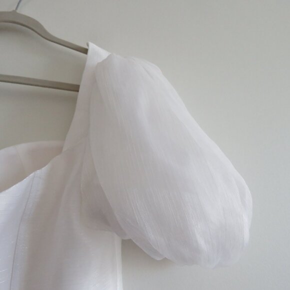 ADEIRLINA Here Comes The Sun White Puff Sleeve Bodice Dress Romantic Wedding - Picture 15 of 16